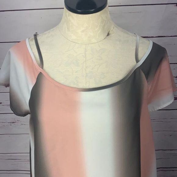 Bar 3 Tri Color Size Large Off Shoulder Blouse - Picture 6 of 8